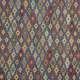 Gobelino Estampado Étnico Rombos Fondo Azul - Ribes y Casals