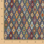Gobelino Estampado Étnico Rombos Fondo Azul - Ribes y Casals