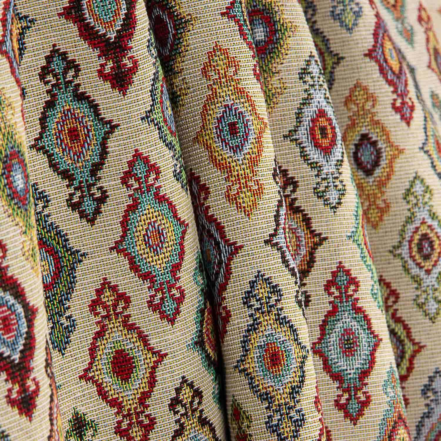 Gobelino Estampado Étnico Fondo Crudo - Ribes y Casals