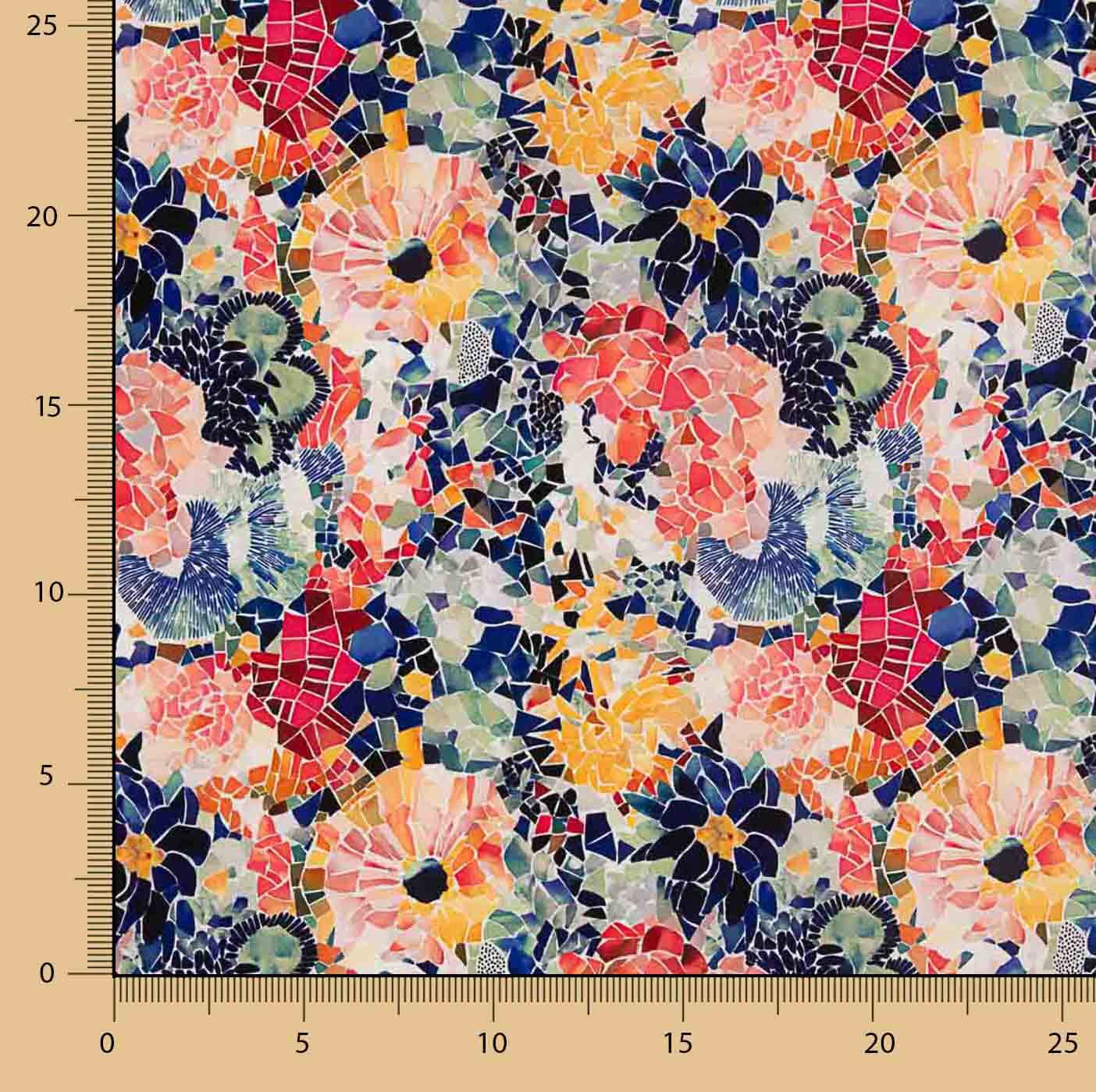 Fibra Técnica Sorona Estampado Mosaico Floral - Ribes y Casals