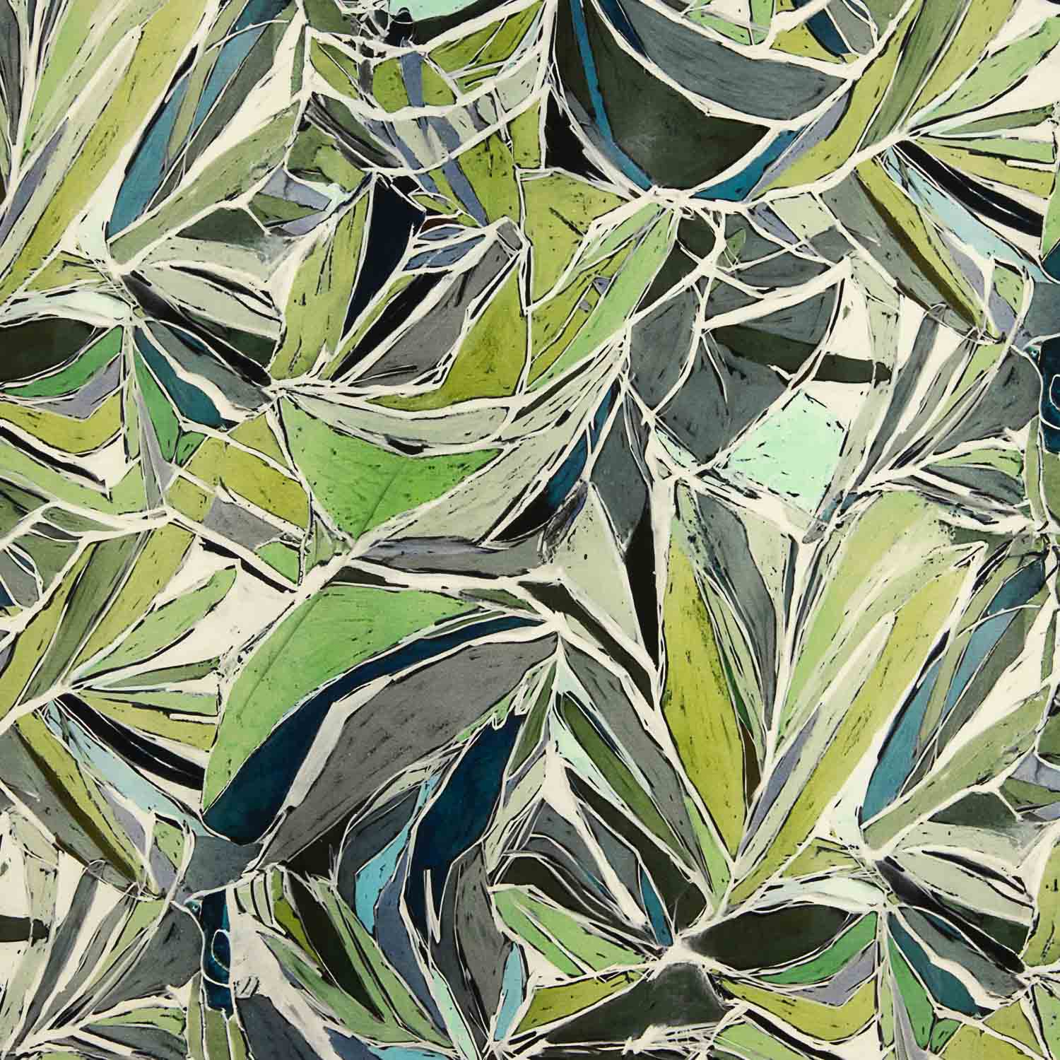 Tencel y Lino Estampado Hojas Naturales - Ribes y Casals