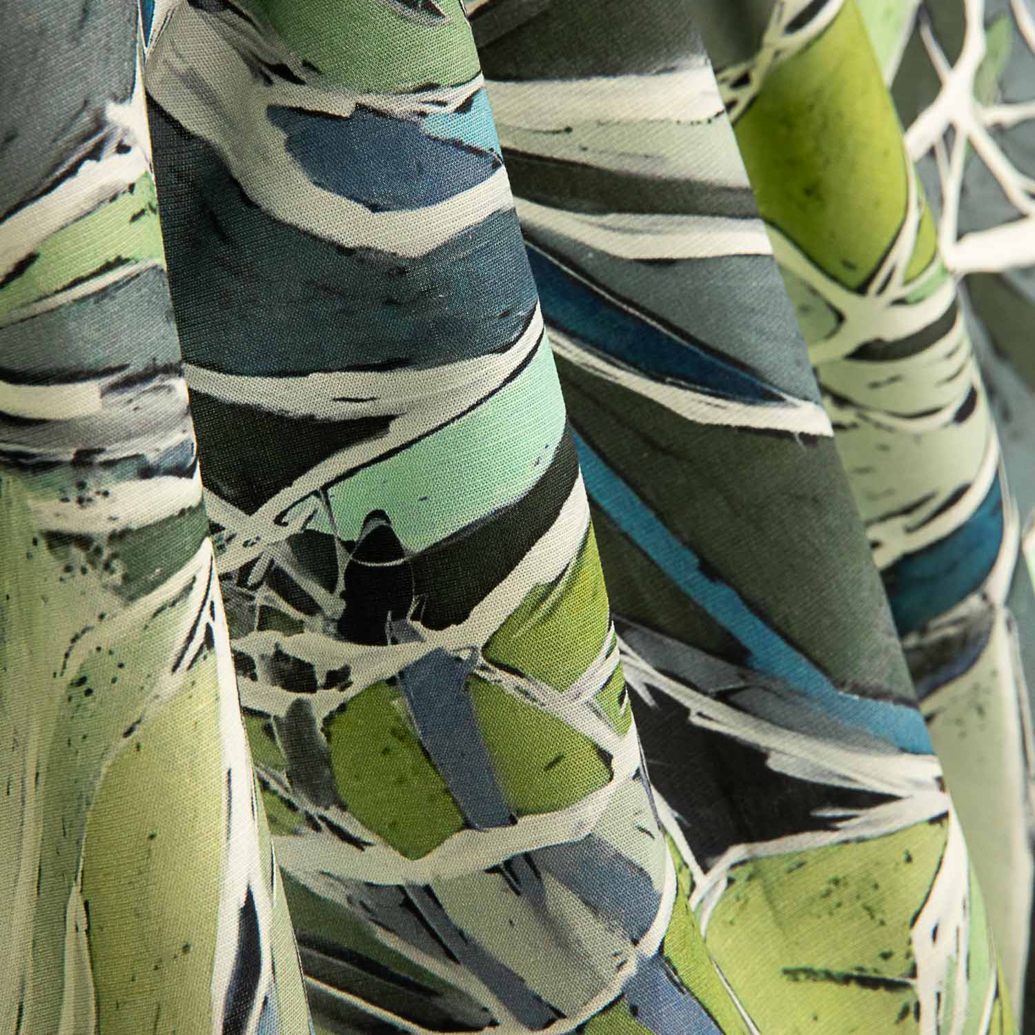 Tencel y Lino Estampado Hojas Naturales - Ribes y Casals