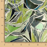 Tencel y Lino Estampado Hojas Naturales - Ribes y Casals