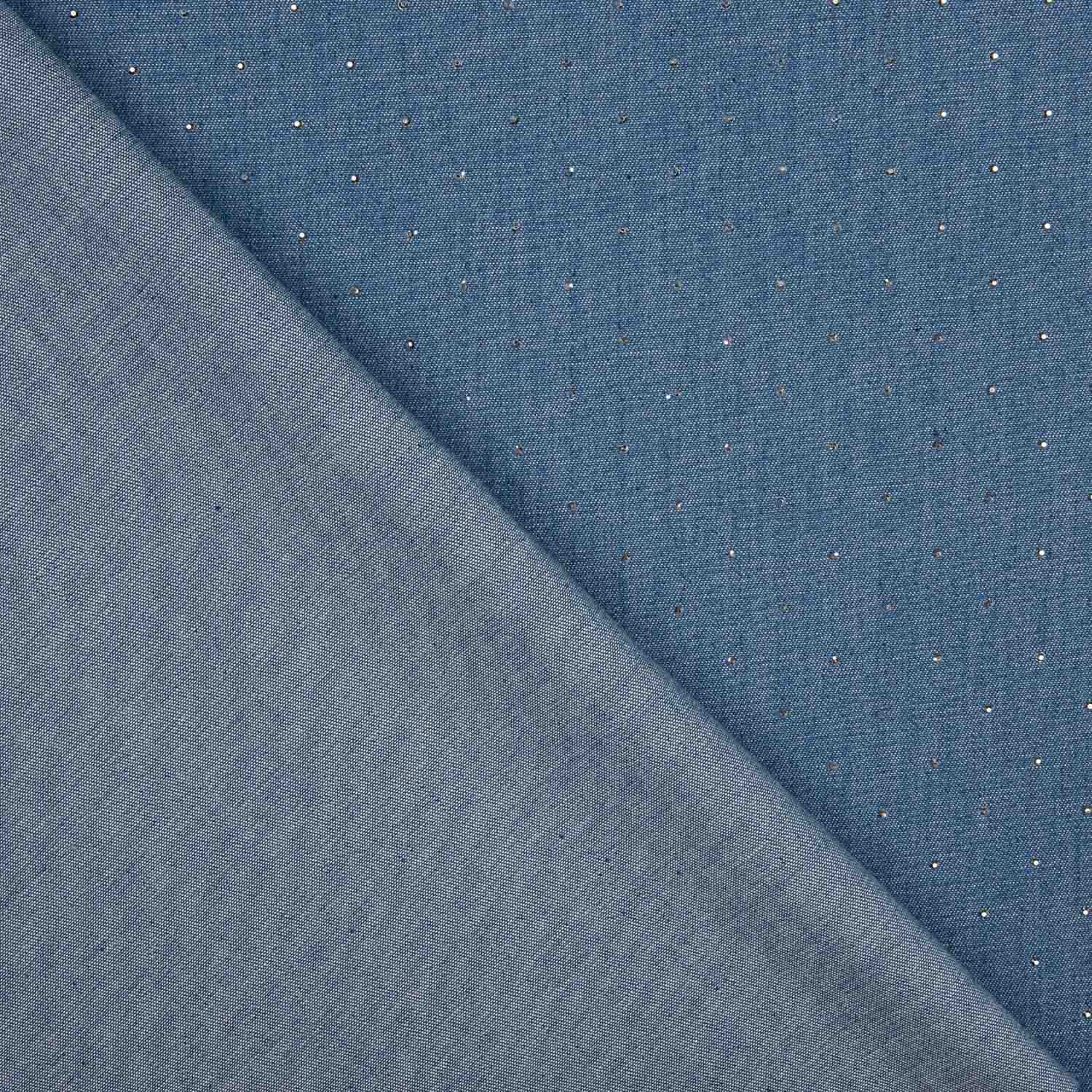 Denim Algodón con Brillantitos Azul - Ribes y Casals