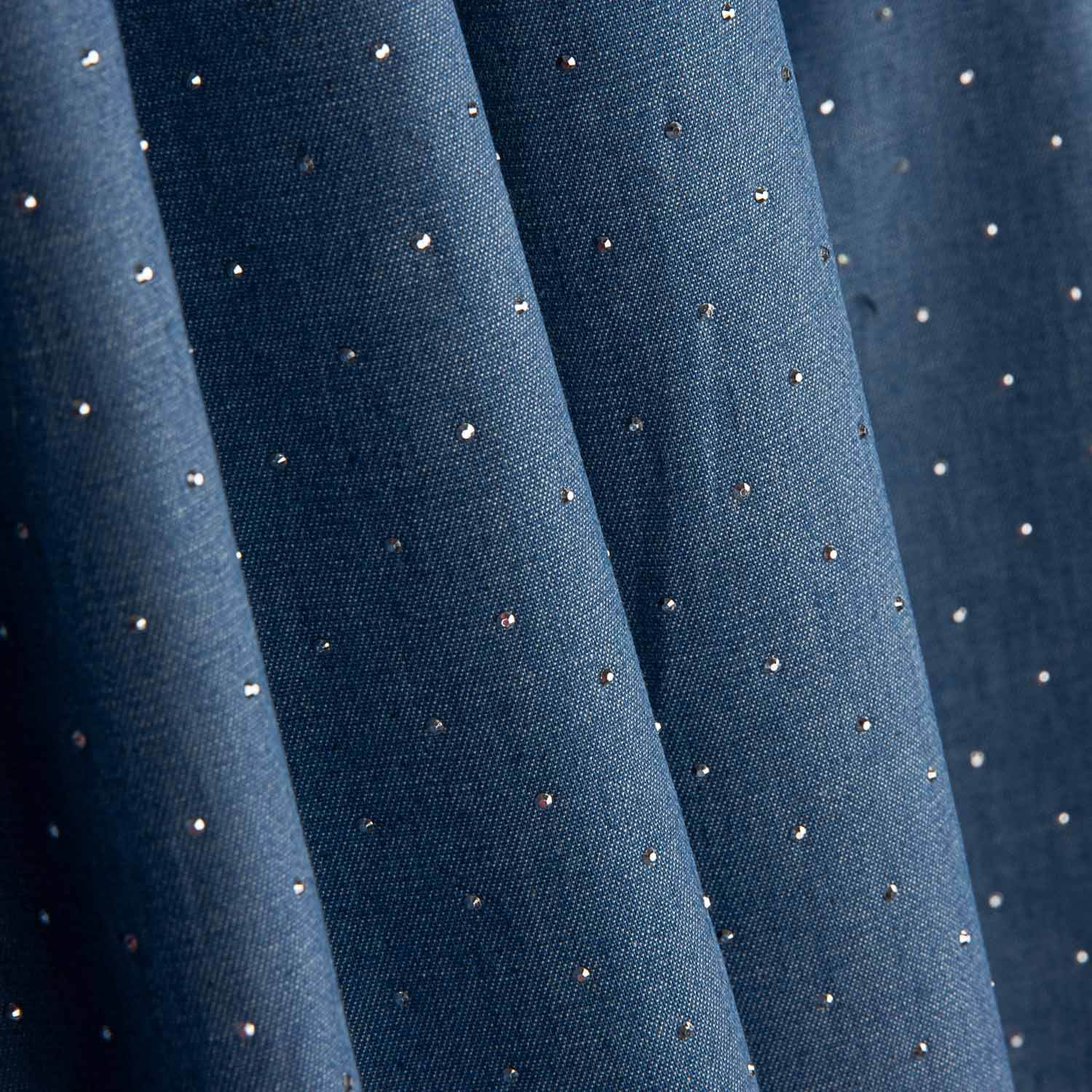 Denim Algodón con Brillantitos Azul - Ribes y Casals