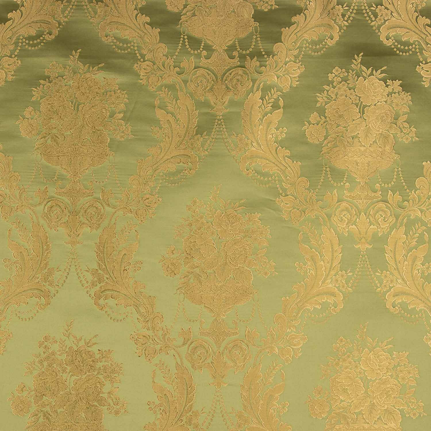 Jacquard Floral Clásico Verde y Dorado - Ribes y Casals