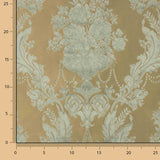 Jacquard Floral Clásico Verde Pálido y Beige - Ribes y Casals