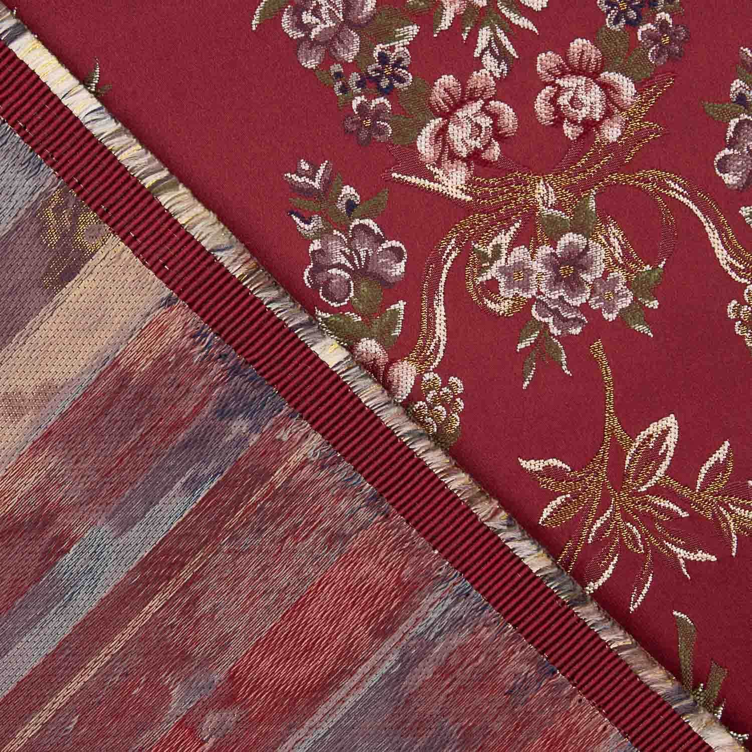 Jacquard Floral con Lúrex Rojo - Ribes y Casals