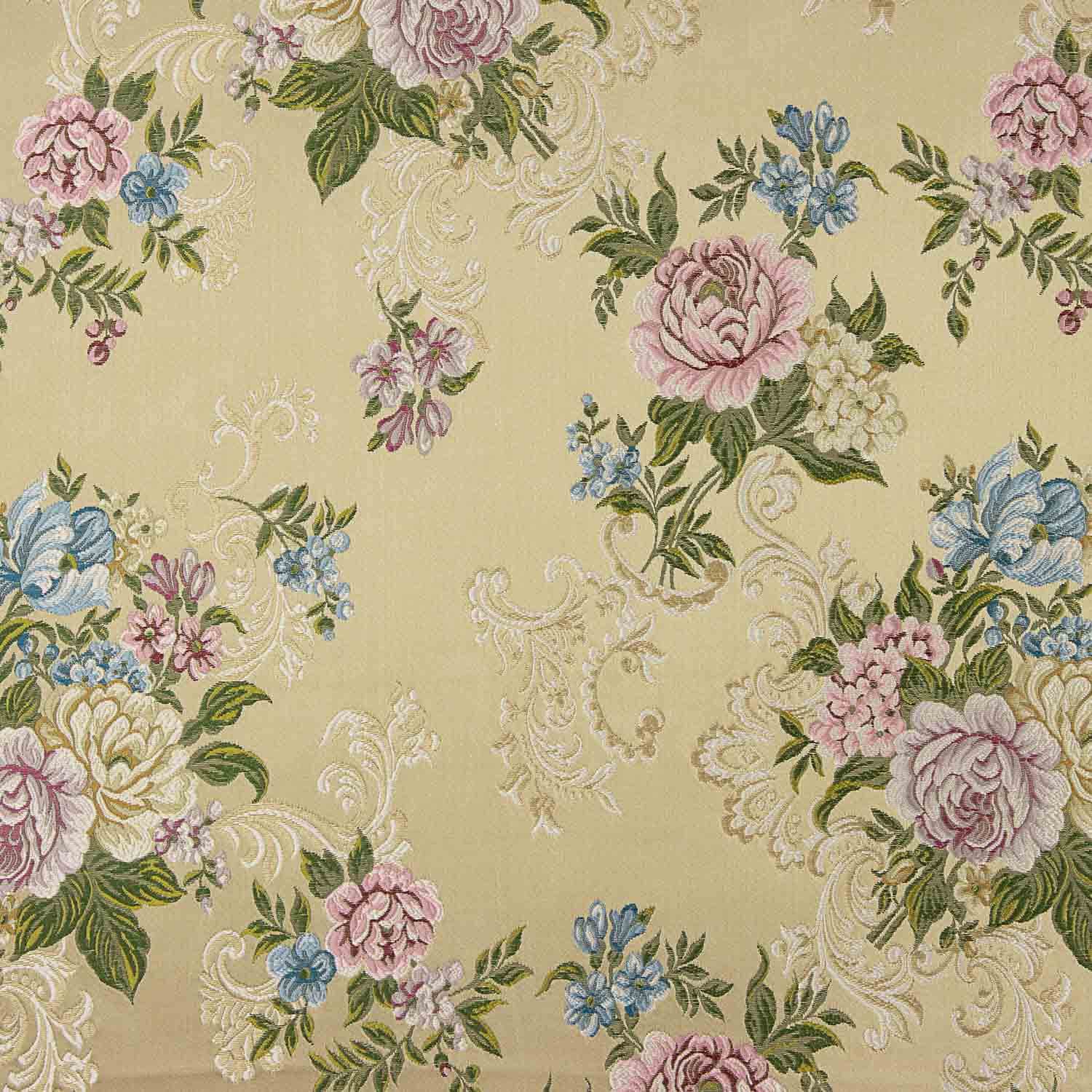 Jacquard Floral Romántico Beige - Ribes y Casals