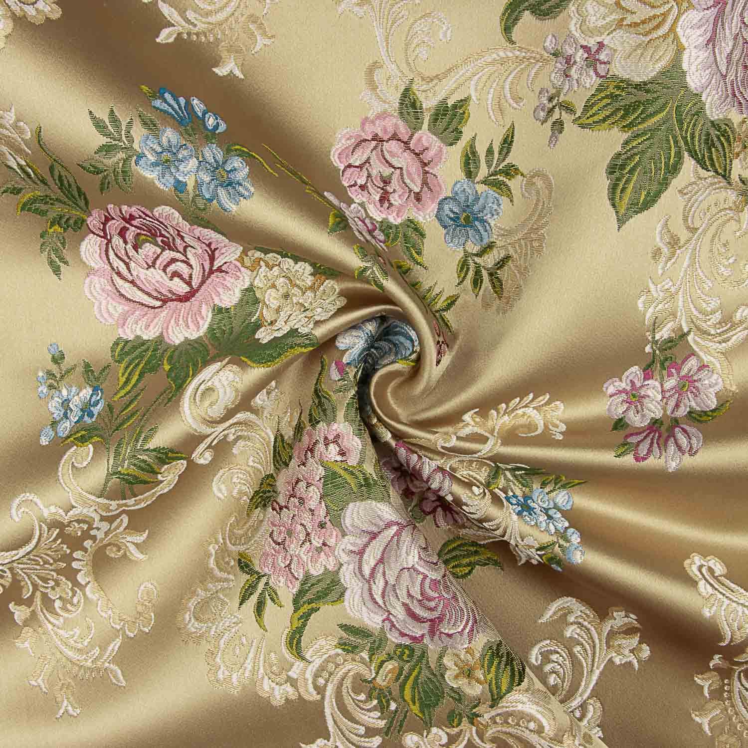 Jacquard Floral Romántico Beige - Ribes y Casals