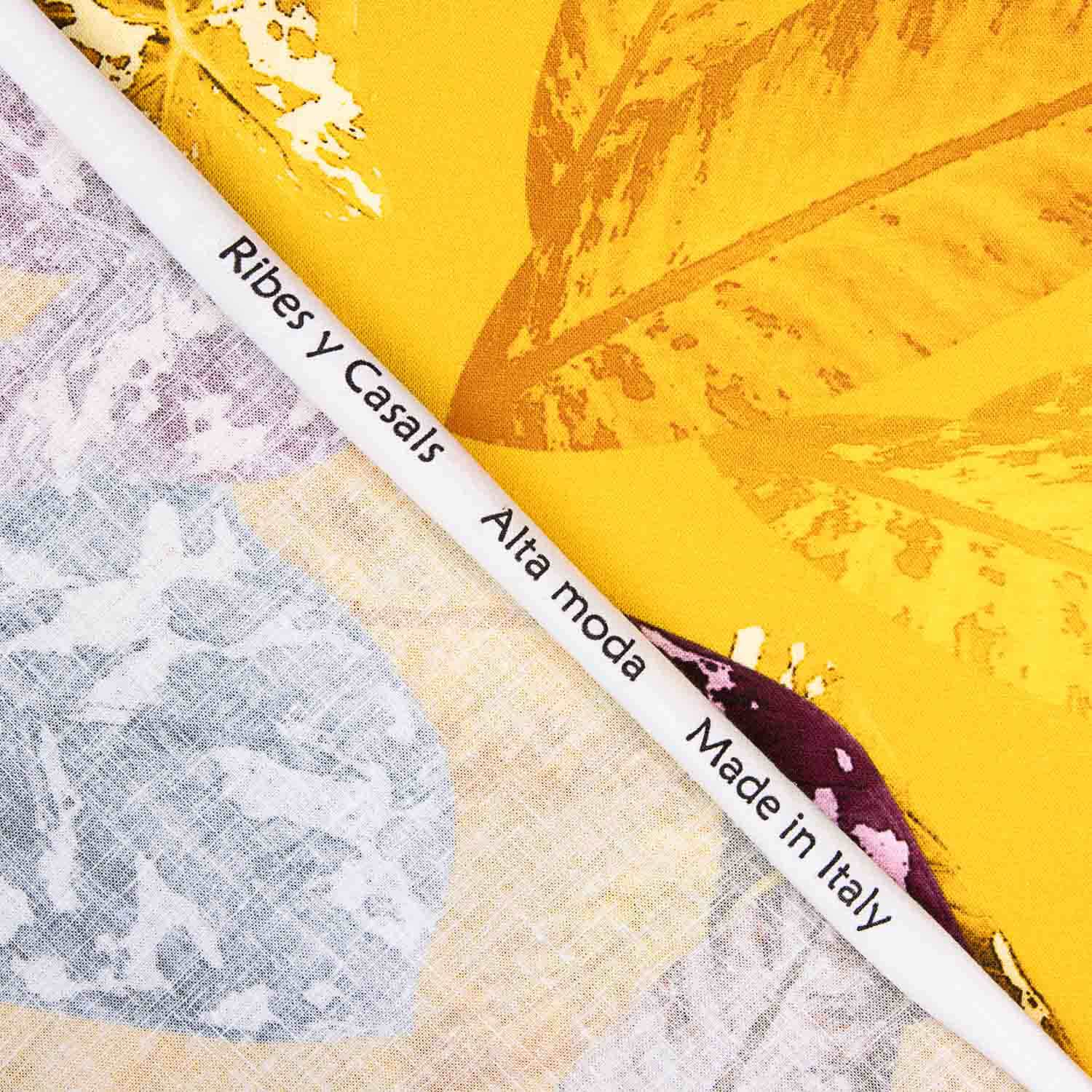 Lino Algodón Estampado Tropical Exótico Samoa - Ribes y Casals