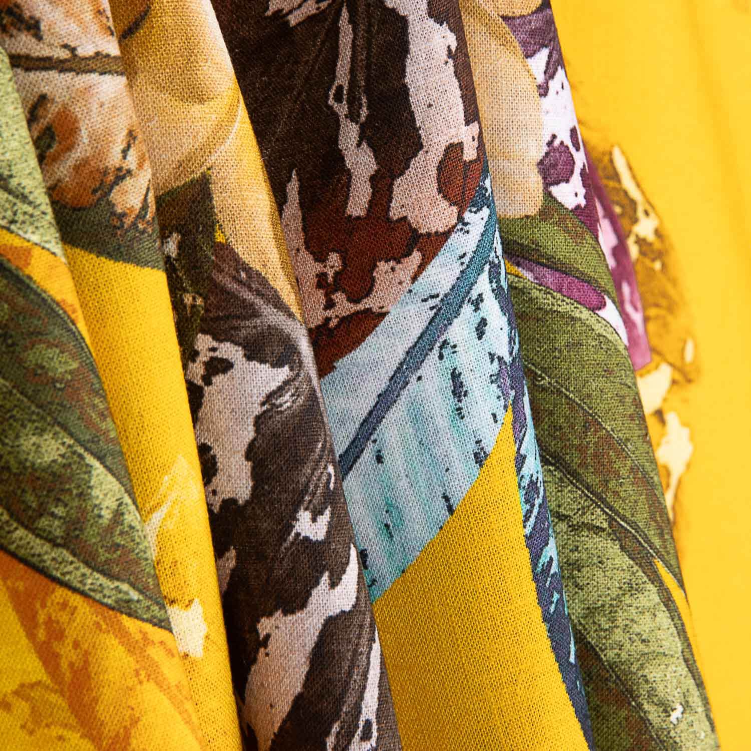 Lino Algodón Estampado Tropical Exótico Samoa - Ribes y Casals