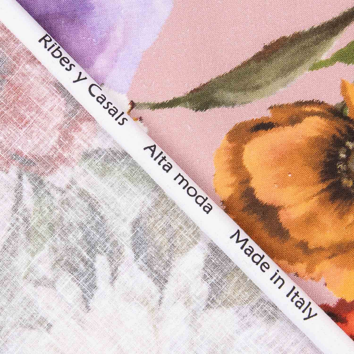 Lino Algodón Estampado Floral Romántico Versailles - Ribes y Casals