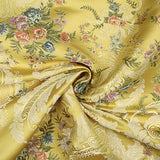Brocado Jacquard Damasco Floral Amarillo y Dorado - Ribes y Casals