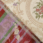 Brocado Jacquard Damasco Floral Beige y Dorado - Ribes y Casals