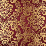 Brocado Jacquard Damasco Dorado Burdeos - Ribes y Casals