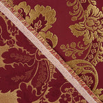 Brocado Jacquard Damasco Dorado Burdeos - Ribes y Casals