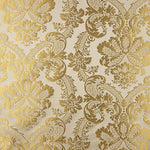 Brocado Jacquard Damasco Dorado Marfil - Ribes y Casals