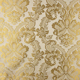 Brocado Jacquard Damasco Dorado Marfil - Ribes y Casals