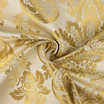 Brocado Jacquard Damasco Dorado Marfil - Ribes y Casals