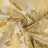 Brocado Jacquard Damasco Dorado Marfil - Ribes y Casals