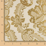 Brocado Jacquard Damasco Dorado Marfil - Ribes y Casals
