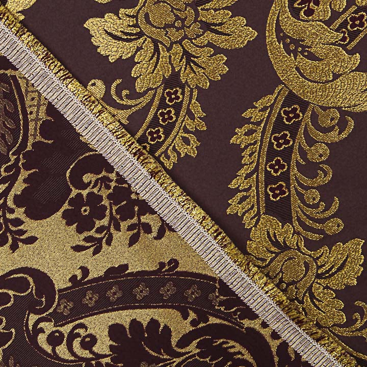 Brocado Jacquard Damasco Dorado Morado - Ribes y Casals