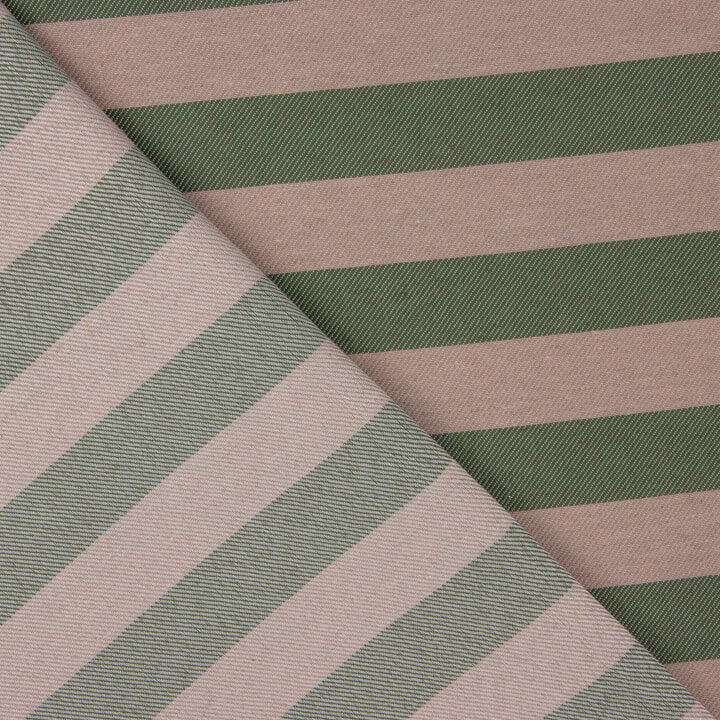 Loneta Rayas Bicolor Verde y Beige - Ribes y Casals