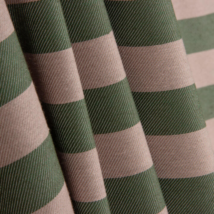 Loneta Rayas Bicolor Verde y Beige - Ribes y Casals