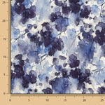 Viscosa Elástica Flores Acuarela Azul - Ribes y Casals