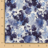Viscosa Elástica Flores Acuarela Azul - Ribes y Casals