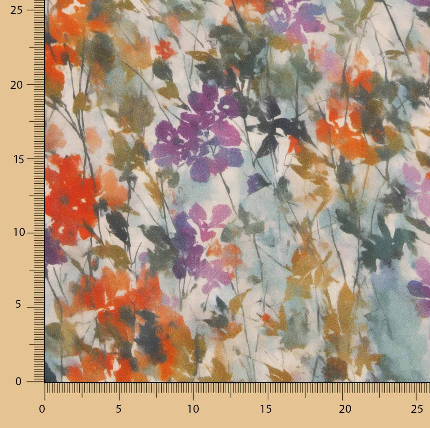 Satén de Viscosa Estampado Digital Wildflower - Ribes y Casals