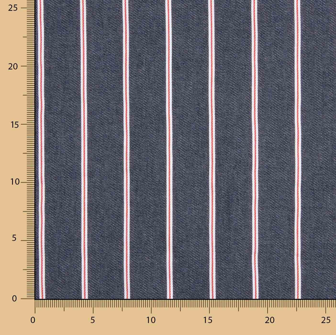 Denim Rayas Heritage Marino, Rojo y Blanco - Ribes y Casals