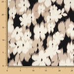 Viscosa Satén Estampado Flores Sombra Negro - Ribes y Casals