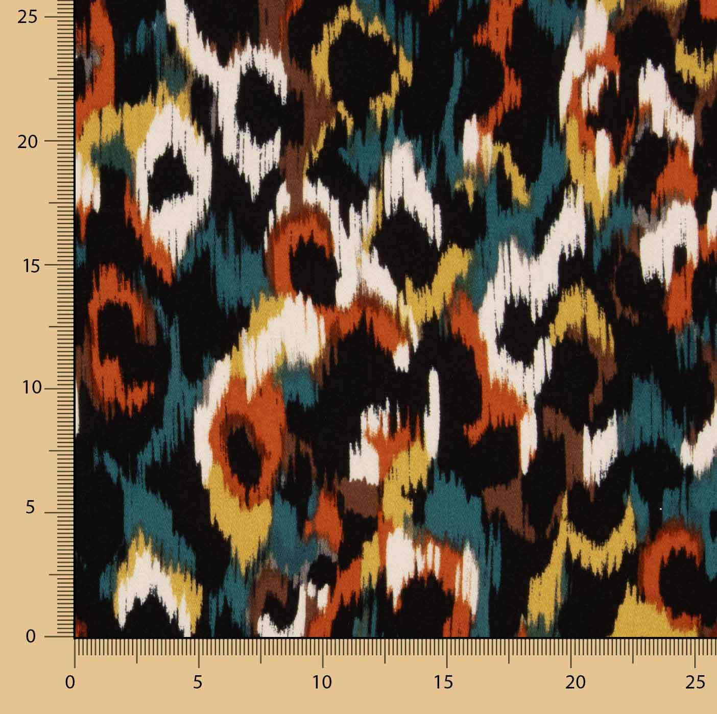 Viscosa Satén Estampada Animal Print Teja - Ribes y Casals
