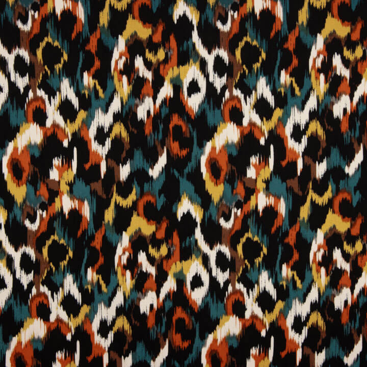 Viscosa Satén Estampada Animal Print Teja - Ribes y Casals