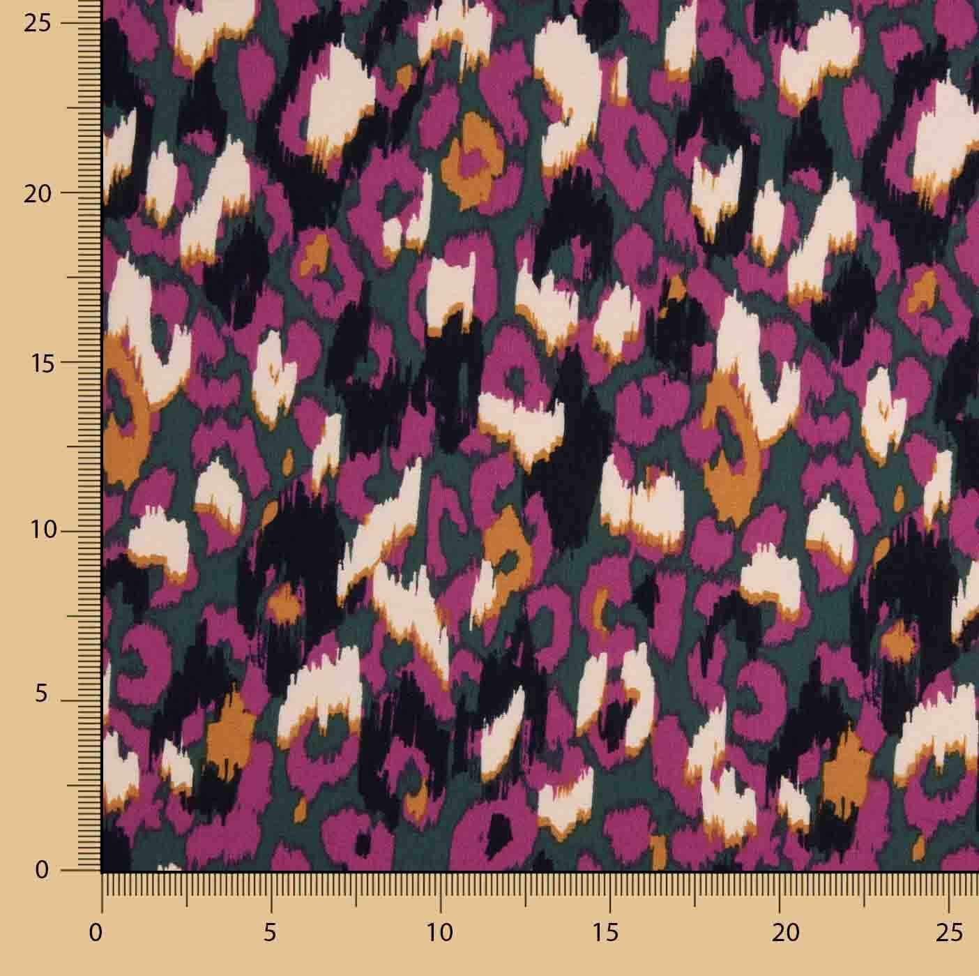 Crep Viscosa Estampado Animal Abstracto Morado - Ribes y Casals