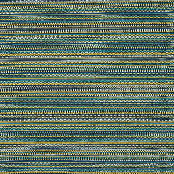 Brocado Rayas Alpujarreña Azul, Turquesa y Mostaza - Ribes y Casals