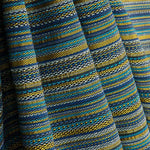 Brocado Rayas Alpujarreña Azul, Turquesa y Mostaza - Ribes y Casals