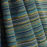Brocado Rayas Alpujarreña Azul, Turquesa y Mostaza - Ribes y Casals