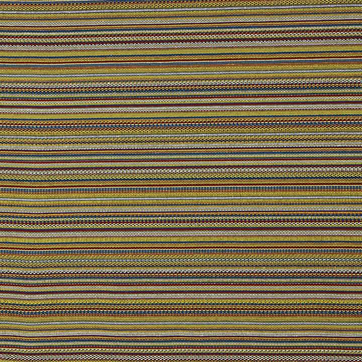 Brocado Rayas Alpujarreña Mostaza, Azul y Rojo - Ribes y Casals