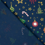 Popelín Navidad Adornos Azul Marino - Ribes y Casals