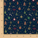 Popelín Navidad Adornos Azul Marino - Ribes y Casals