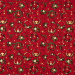 Popelín Navidad Coronas Rojo - Ribes y Casals