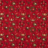 Popelín Navidad Coronas Rojo - Ribes y Casals