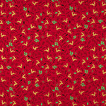 Popelín Navidad Renos y Acebo Rojo - Ribes y Casals
