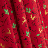 Popelín Navidad Renos y Acebo Rojo - Ribes y Casals