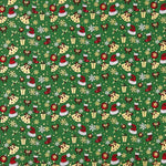 Popelín Navidad Motivos Navideños Verde - Ribes y Casals