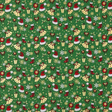 Popelín Navidad Motivos Navideños Verde - Ribes y Casals