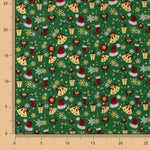 Popelín Navidad Motivos Navideños Verde - Ribes y Casals